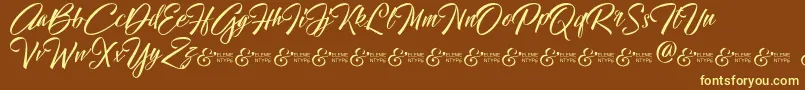 HallelujahDemo Font – Yellow Fonts on Brown Background