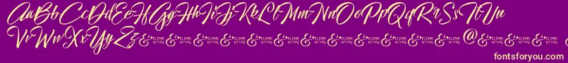 HallelujahDemo Font – Yellow Fonts on Purple Background