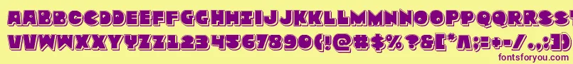 Zounderkitepunch Font – Purple Fonts on Yellow Background