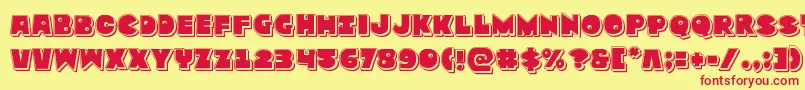 Zounderkitepunch Font – Red Fonts on Yellow Background