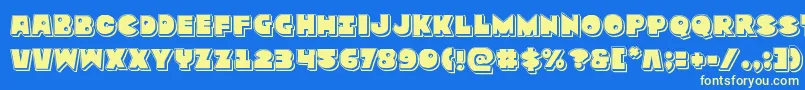 Zounderkitepunch Font – Yellow Fonts on Blue Background