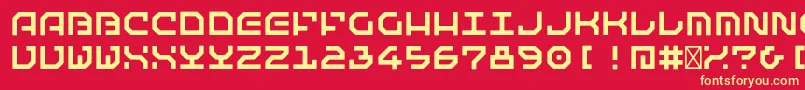 MatematicaRegular Font – Yellow Fonts on Red Background