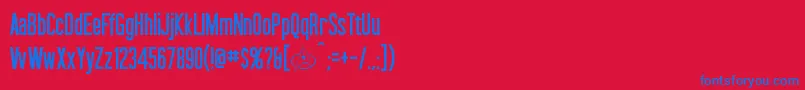 Okuda Font – Blue Fonts on Red Background