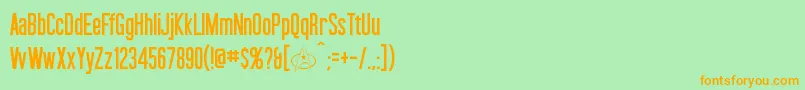 Okuda Font – Orange Fonts on Green Background