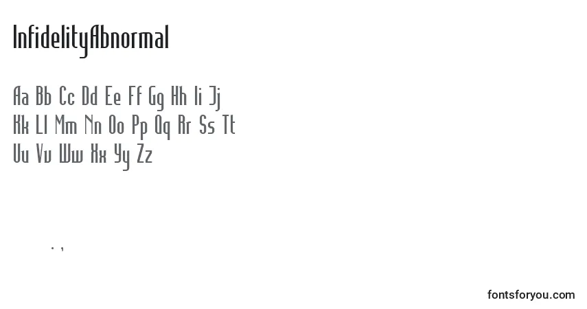 Czcionka InfidelityAbnormal – alfabet, cyfry, specjalne znaki