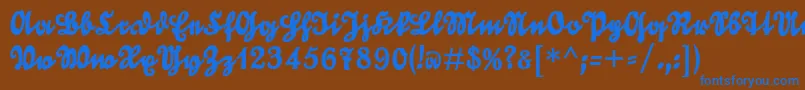 フォントGoldmarieUnz1t – 茶色の背景に青い文字