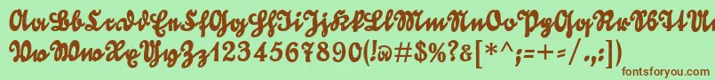 Шрифт GoldmarieUnz1t – коричневые шрифты на зелёном фоне