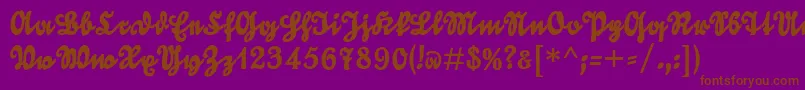 GoldmarieUnz1t-Schriftart – Braune Schriften auf violettem Hintergrund