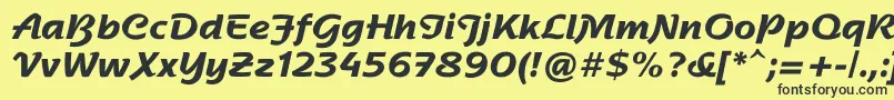 NadianneBold-fontti – mustat fontit keltaisella taustalla