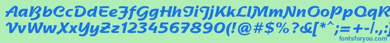 NadianneBold Font – Blue Fonts on Green Background