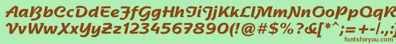 NadianneBold Font – Brown Fonts on Green Background