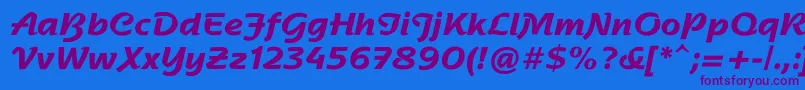 NadianneBold Font – Purple Fonts on Blue Background