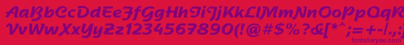 フォントNadianneBold – 赤い背景に紫のフォント