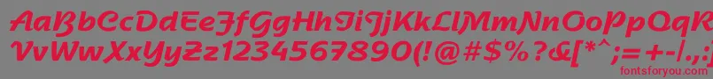 フォントNadianneBold – 赤い文字の灰色の背景