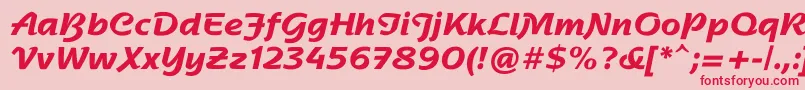 NadianneBold-fontti – punaiset fontit vaaleanpunaisella taustalla