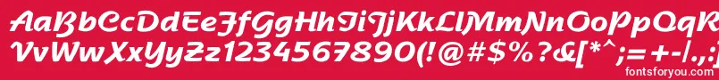 NadianneBold-fontti – valkoiset fontit punaisella taustalla