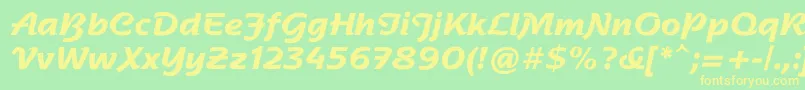 NadianneBold Font – Yellow Fonts on Green Background
