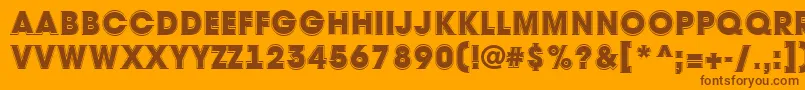 AAvantetitulgrHeavy-Schriftart – Braune Schriften auf orangefarbenem Hintergrund