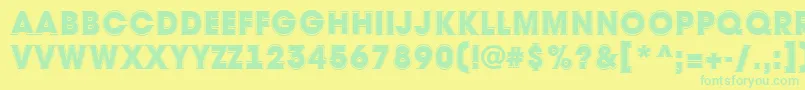 AAvantetitulgrHeavy-Schriftart – Grüne Schriften auf gelbem Hintergrund