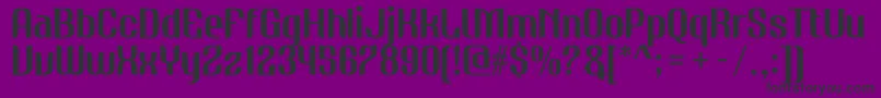 NudelyRegularOneDemoVersion-fontti – mustat fontit violetilla taustalla