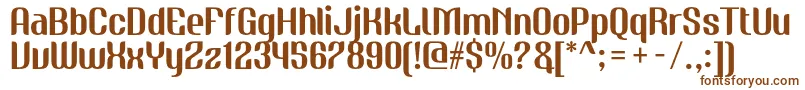 NudelyRegularOneDemoVersion-fontti – ruskeat fontit valkoisella taustalla