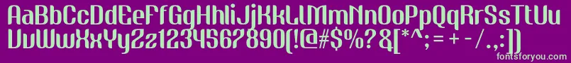 NudelyRegularOneDemoVersion Font – Green Fonts on Purple Background