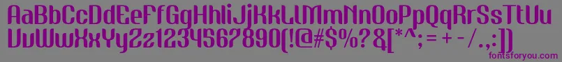 Czcionka NudelyRegularOneDemoVersion – fioletowe czcionki na szarym tle