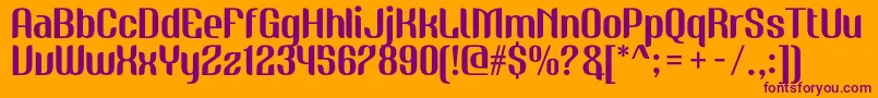 NudelyRegularOneDemoVersion Font – Purple Fonts on Orange Background