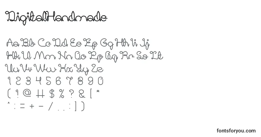 Schriftart DigitalHandmade (71796) – Alphabet, Zahlen, spezielle Symbole