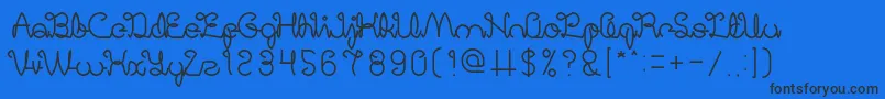 Шрифт DigitalHandmade – чёрные шрифты на синем фоне