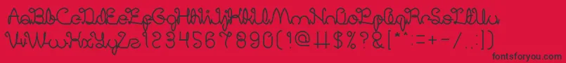 Шрифт DigitalHandmade – чёрные шрифты на красном фоне