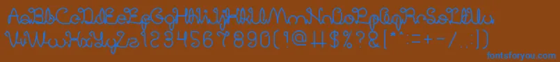 DigitalHandmade Font – Blue Fonts on Brown Background