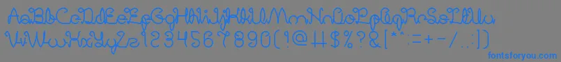 フォントDigitalHandmade – 灰色の背景に青い文字