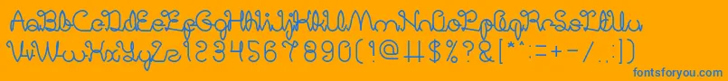 DigitalHandmade Font – Blue Fonts on Orange Background
