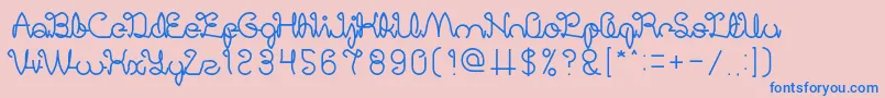 DigitalHandmade-Schriftart – Blaue Schriften auf rosa Hintergrund