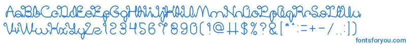 DigitalHandmade-Schriftart – Blaue Schriften auf weißem Hintergrund