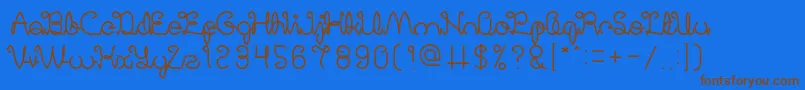 DigitalHandmade-fontti – ruskeat fontit sinisellä taustalla