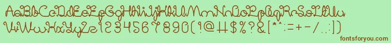 Шрифт DigitalHandmade – коричневые шрифты на зелёном фоне