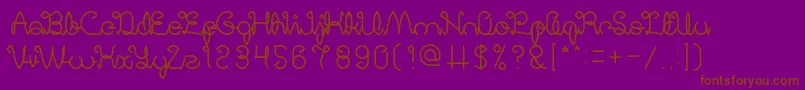 フォントDigitalHandmade – 紫色の背景に茶色のフォント