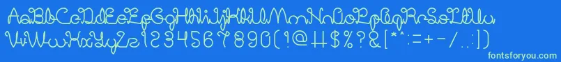 DigitalHandmade Font – Green Fonts on Blue Background