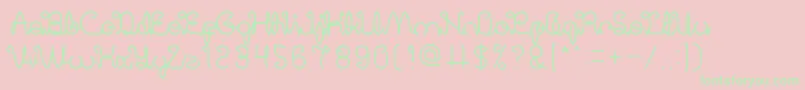 DigitalHandmade Font – Green Fonts on Pink Background