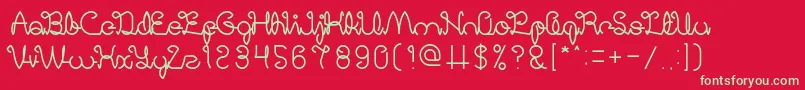 DigitalHandmade-fontti – vihreät fontit punaisella taustalla
