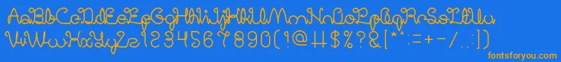DigitalHandmade Font – Orange Fonts on Blue Background