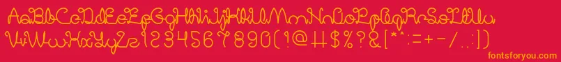DigitalHandmade-Schriftart – Orangefarbene Schriften auf rotem Hintergrund