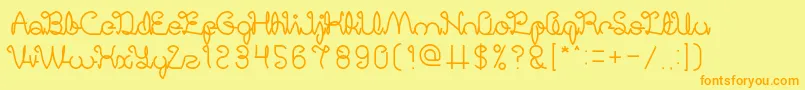 DigitalHandmade-fontti – oranssit fontit keltaisella taustalla
