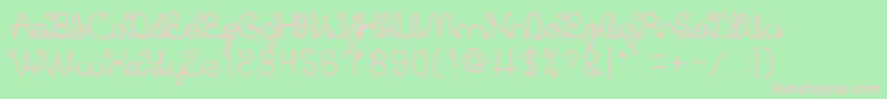 フォントDigitalHandmade – 緑の背景にピンクのフォント