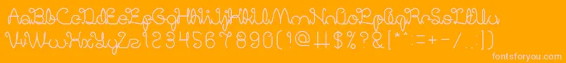 DigitalHandmade Font – Pink Fonts on Orange Background