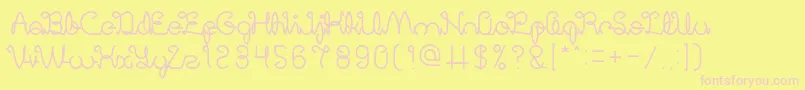 フォントDigitalHandmade – ピンクのフォント、黄色の背景