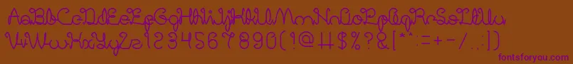 Шрифт DigitalHandmade – фиолетовые шрифты на коричневом фоне