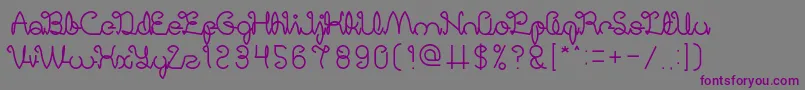Шрифт DigitalHandmade – фиолетовые шрифты на сером фоне